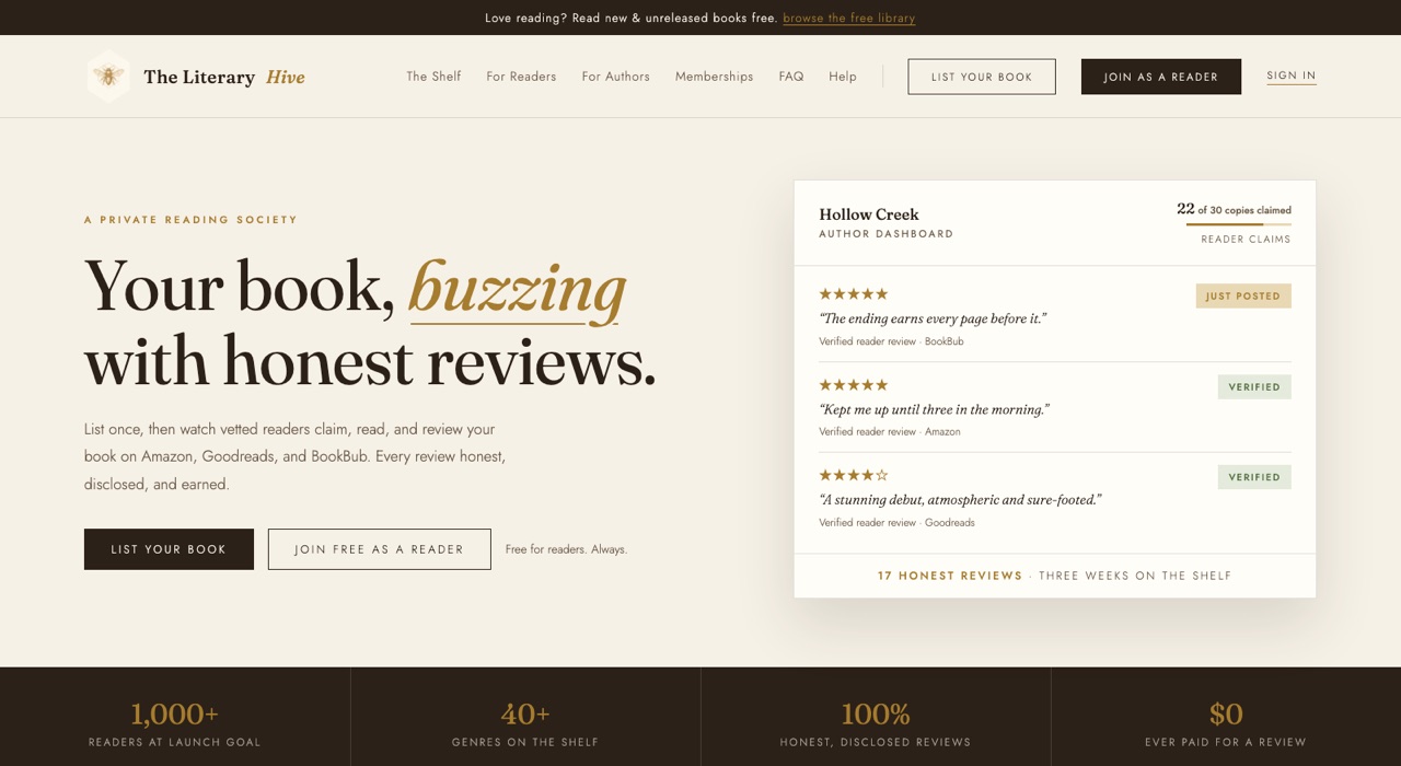 The Literary Hive website