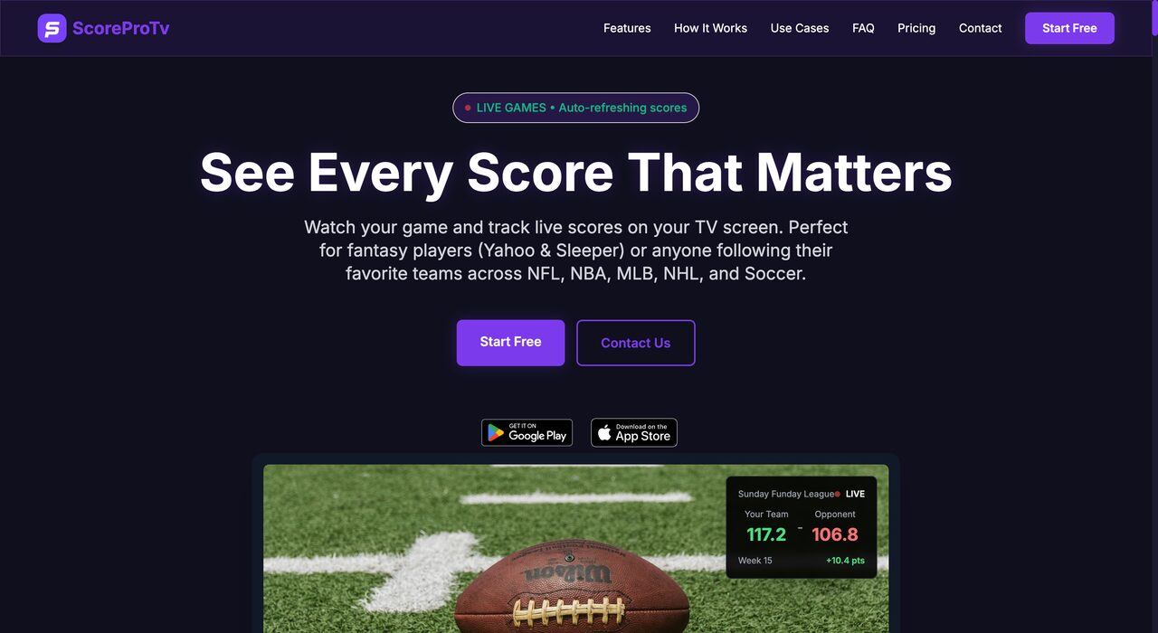 ScoreProTV website